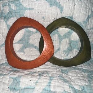 Wood bangle bracelets